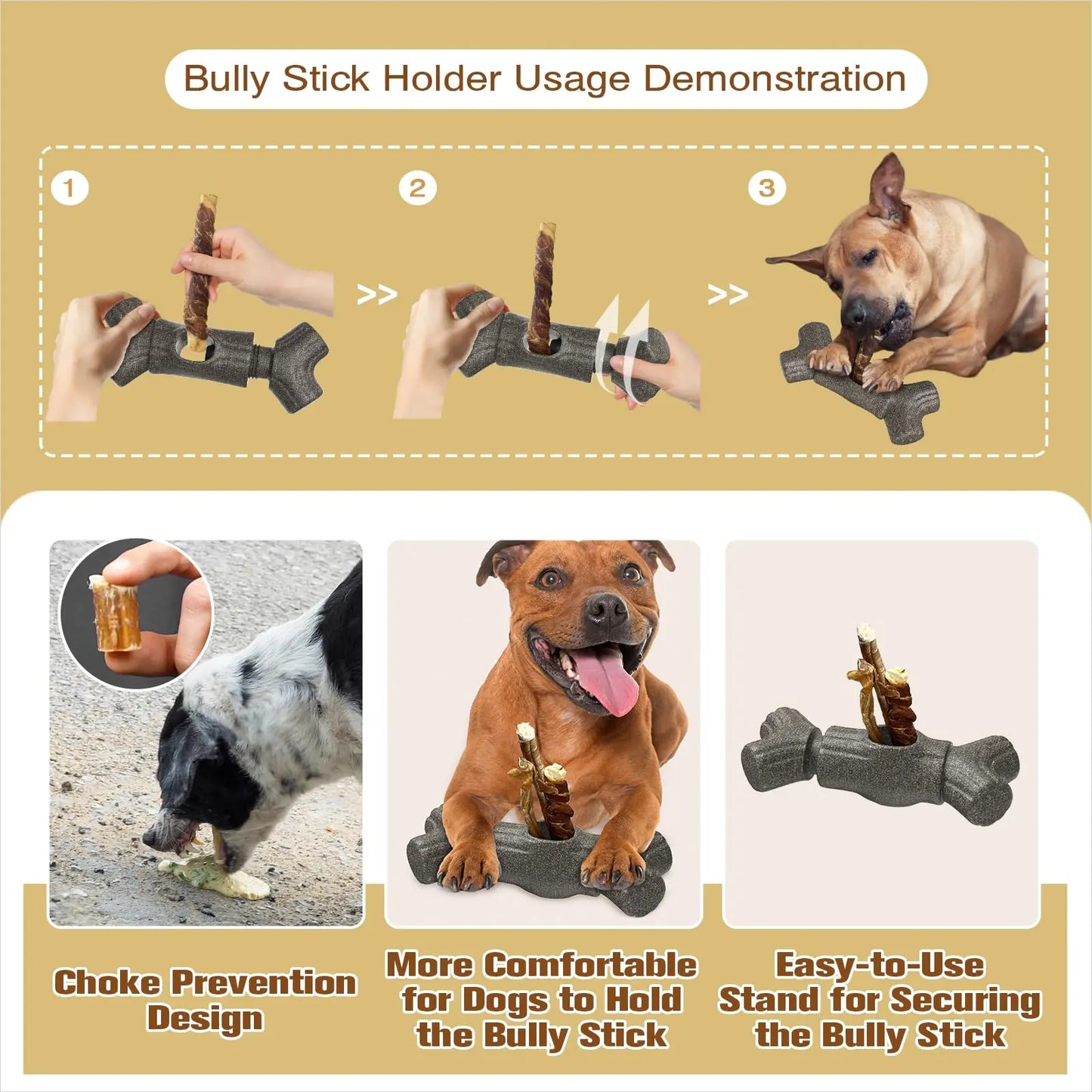 Durable Dog Chewing Bone Toy Bite Resistant Pet Snack Retainer Suitable for Small to Large Dogs Interactive Dental Chew Toy