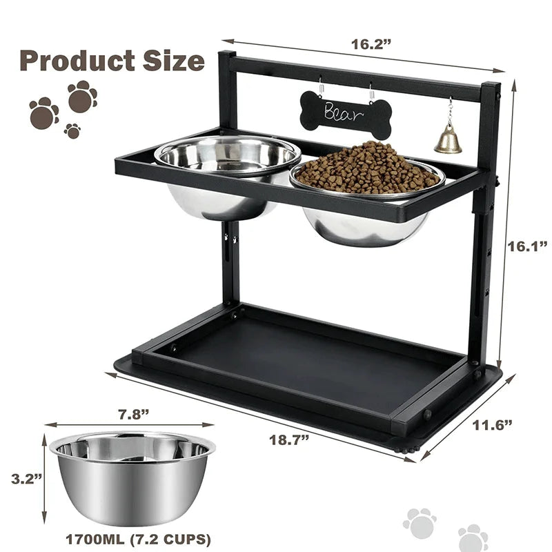 Adjustable high dog bowls with slow dog bowls, raised dog bowls for large dogs, adjustable height