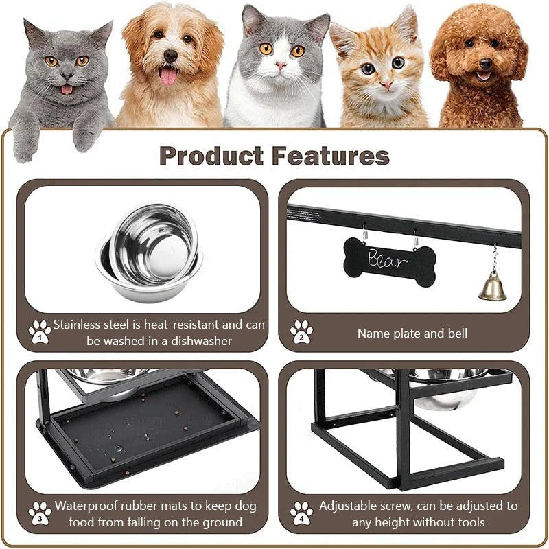Adjustable high dog bowls with slow dog bowls, raised dog bowls for large dogs, adjustable height