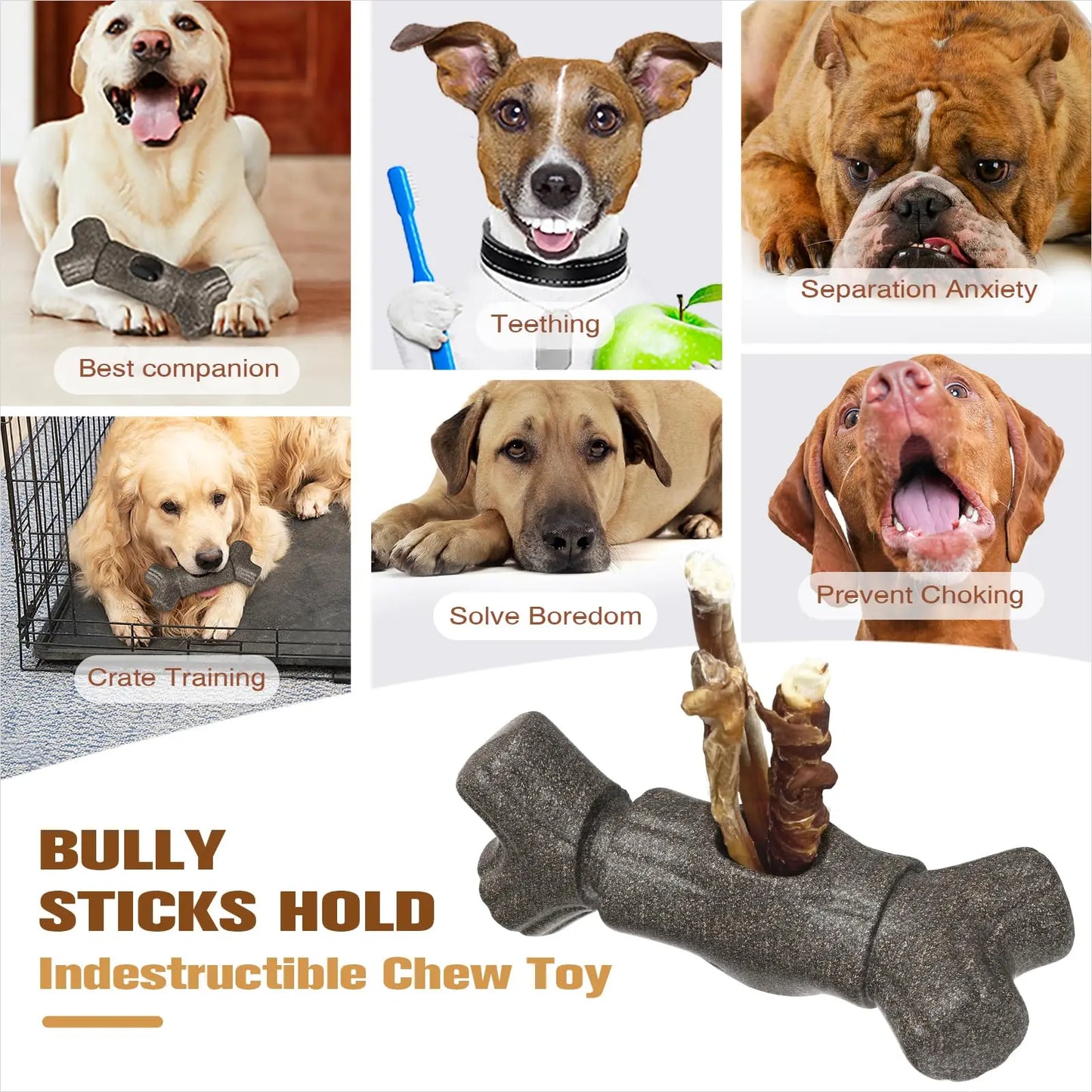 Durable Dog Chewing Bone Toy Bite Resistant Pet Snack Retainer Suitable for Small to Large Dogs Interactive Dental Chew Toy