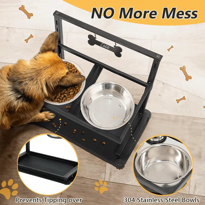 Adjustable high dog bowls with slow dog bowls, raised dog bowls for large dogs, adjustable height