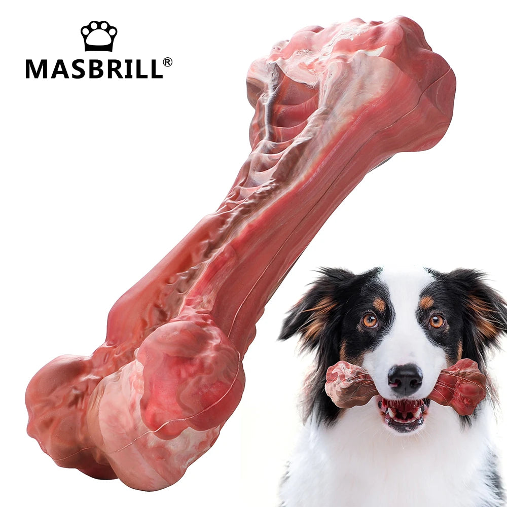 Pet Dog Bone Chew Toy for Chewers Treat Dispensing Durable Rubber Toothbrush Cleaning Toy Puppy Chewing Supplies Dog Accessories