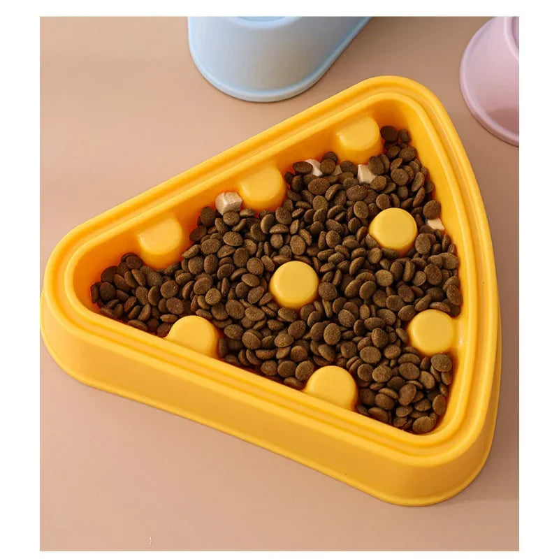 Pet Feeding Dishes Puppy Cats Slow Food Bowl Anti-Gulping Non-slip Pets Slower Feeder Medium Small Dogs Pizza Single Bowl