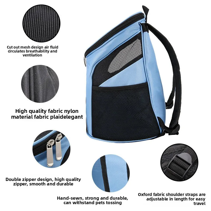 New Portable mesh Dog Bag Breathable Dog Backpack Foldable Large Capacity Cat Carrying Bag Portable Outdoor Travel Pet Carrier