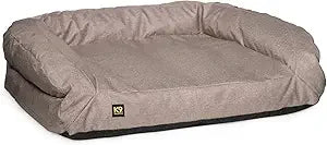 Tough Bolster Nesting Pillow Sofa Dog Bed with Removable Washable Cover - Durable, Water Resistant with Nonskid Bottom - Small,
