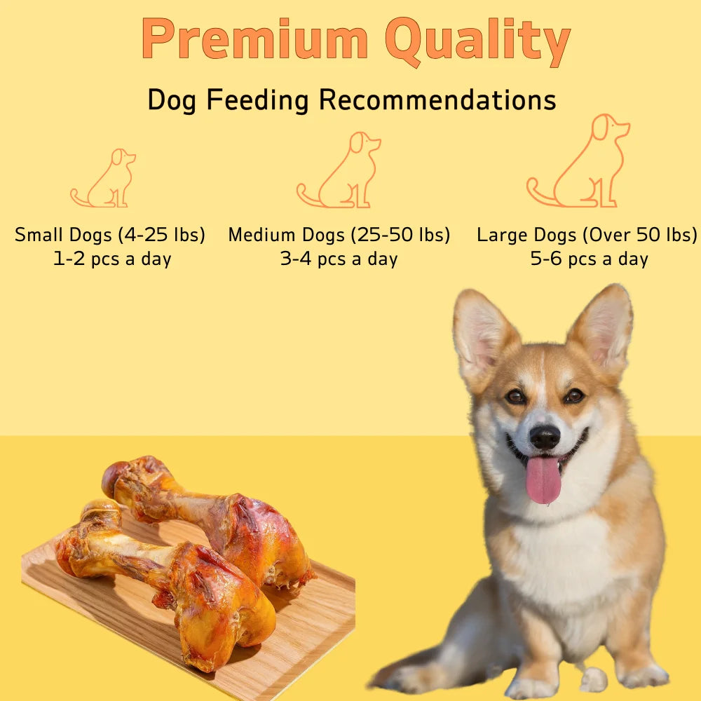 240g/8.46oz(2 Count x120g/4.23oz)6 Inch Beef Dog Bone for Aggressive Chewers, Large and Medium Breed Dog Treat, Natural
