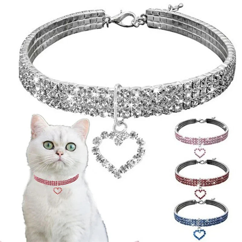 Bling Rhinestone Dog Collar Crystal Puppy Chihuahua Pet Dog Collars Leash For Small Medium Dogs Mascotas Accessories S M L Pink