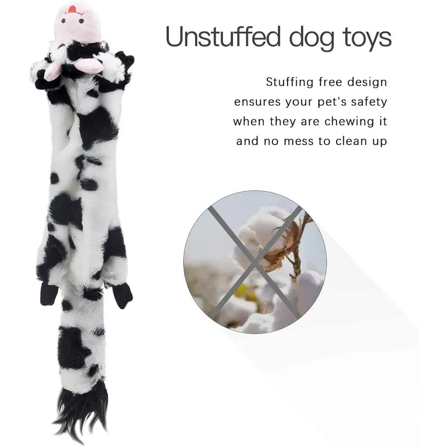 Dog Squeaky Toys 5 Pack Pet Crinkle Toy No Stuffing Animals Plush Dog Chew for Large and Medium De Teething for Boredom