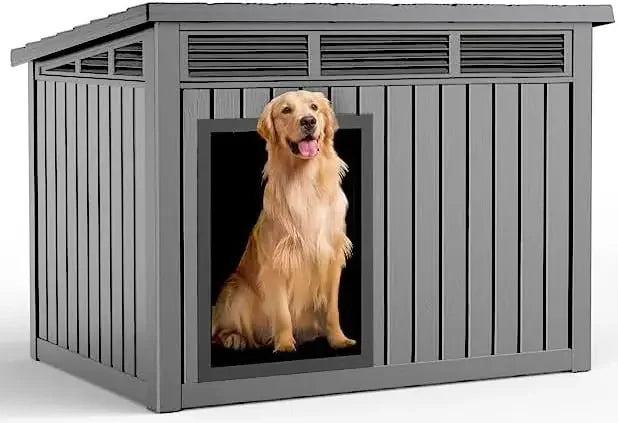 Indoor-outdoor Dog House with Weatherproof Roof and Removable Floor, Spacious Interior, 42.87 * 32.95 * 31.61 Inches