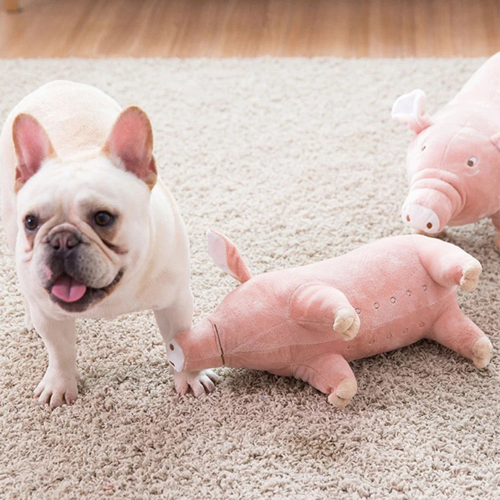Cute Plush Pig French Bulldog Chew Toys for Dogs Bite-resistant Pet Dog Toy Venting Doll Sleeping with Animals Mascotas Supplies