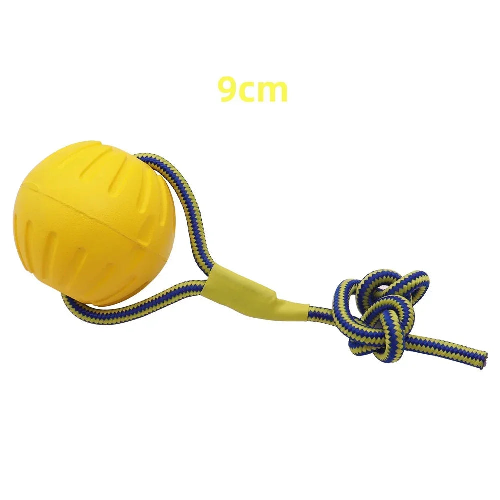 Indestructible Pet Bite Resistant Ball Ring Reinforced Training Toy with Rope Knot Super Durable Chewproof Interactive Play Item