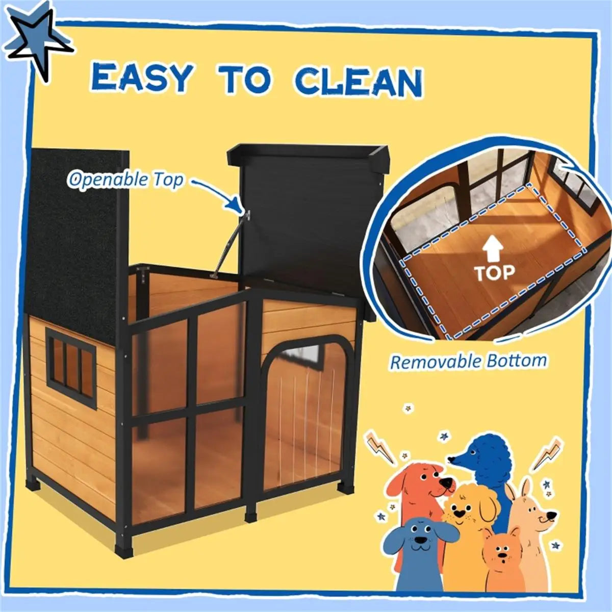 Natural Pet Dog House - Eco-Friendly Outdoor Shelter for Dogs | Fast Shipping