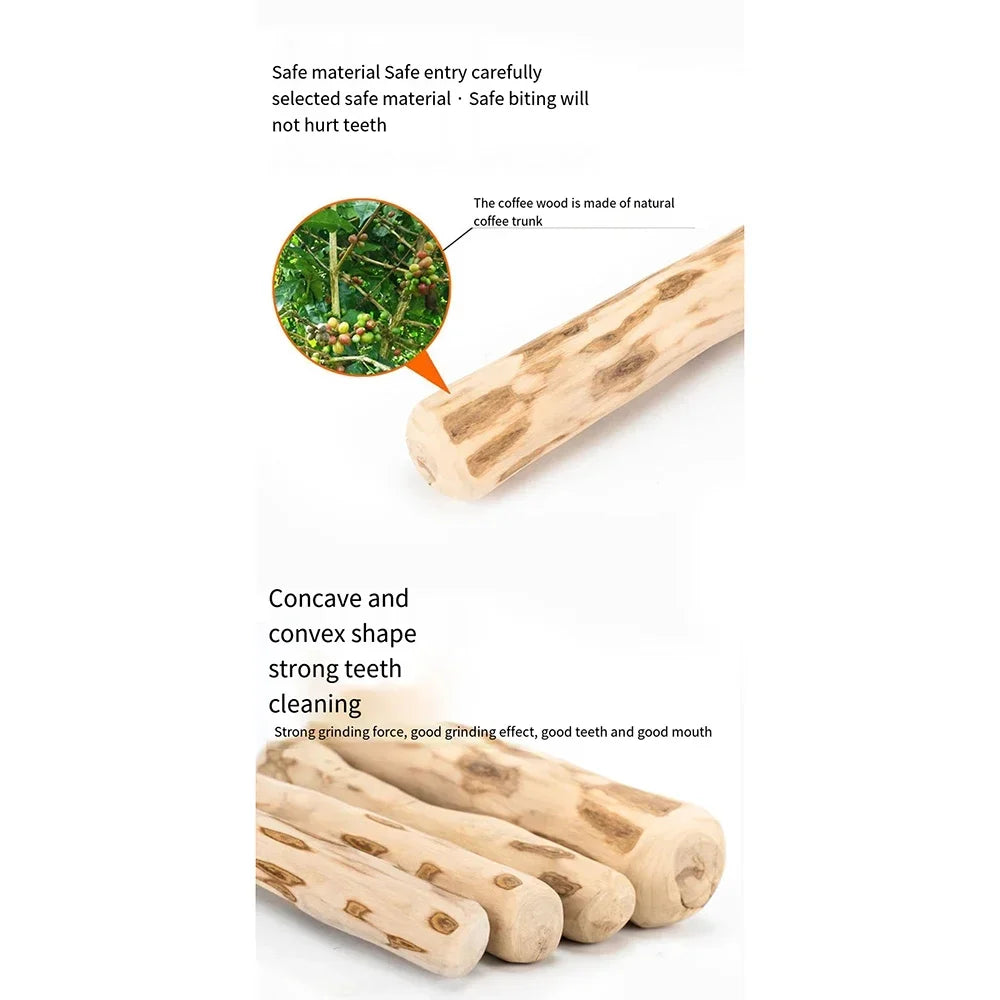 Coffee Wooden Dog Chew Toy, Dog Wooden Chew Stick, for Tooth Pressure Relief, Pet Toys