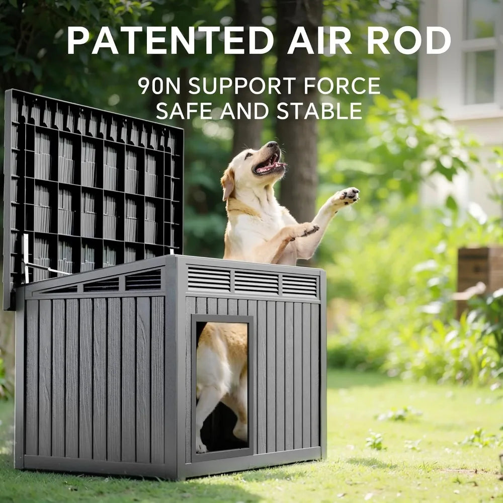 Indoor-outdoor Dog House with Weatherproof Roof and Removable Floor, Spacious Interior, 42.87 * 32.95 * 31.61 Inches