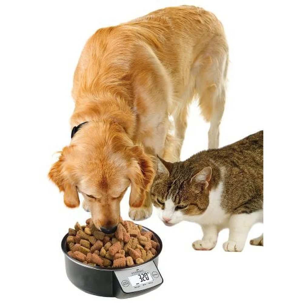 Smart Pet Food Bowl Electronic Scale Weight Control Adjustable Feeding Cats and Dogs Removable Stainless Bowl LCD Screen