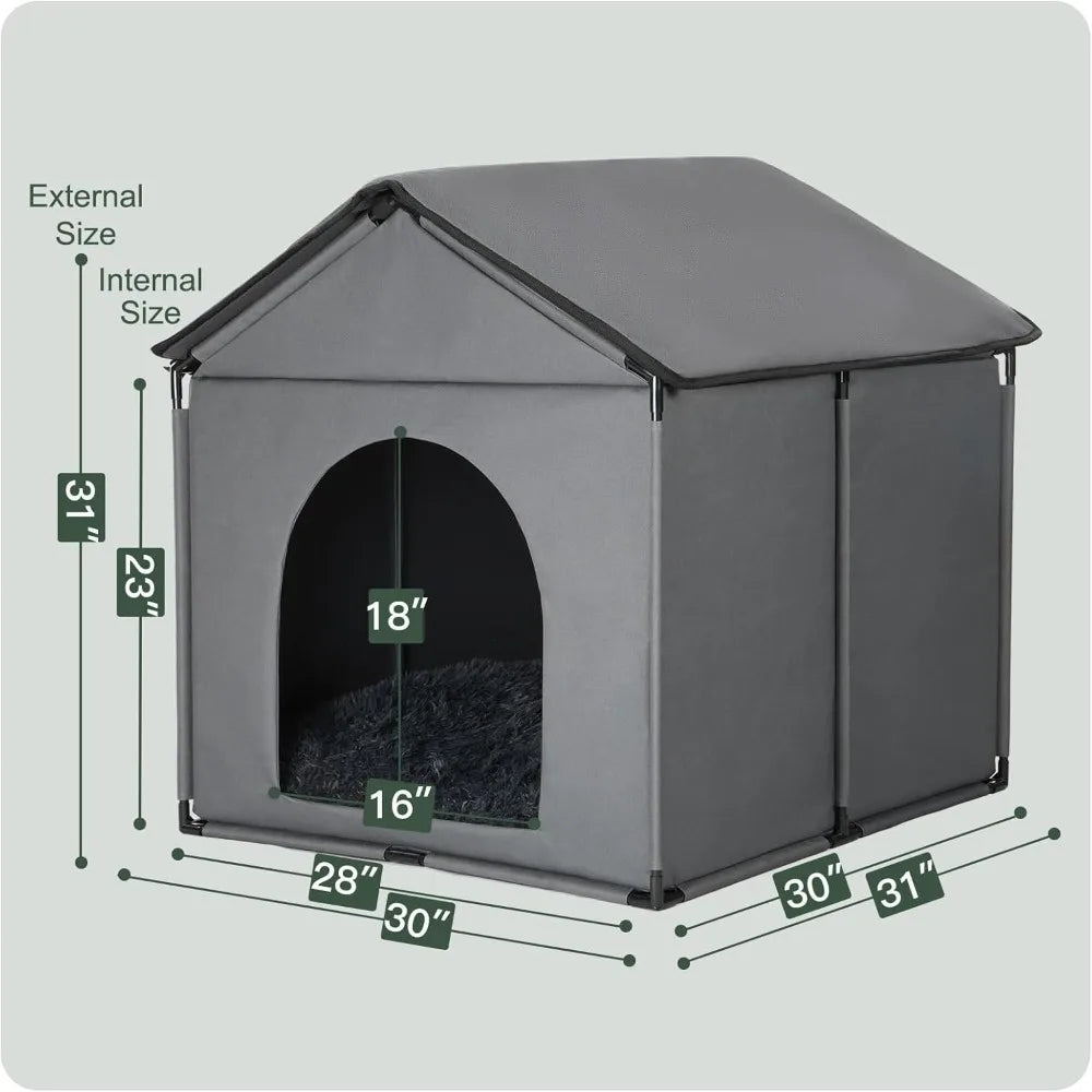 Large Dog House Soft Indoor with Internal Size 30x28x23in for Labrador Husky Samoyed Golden Retriever German Shepherd, Large Pet