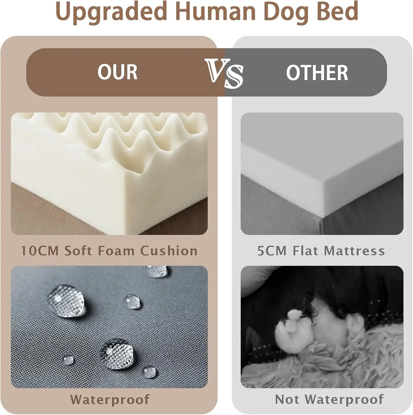 Human Dog Bed,71''x45''x12''Size Fits Adult and Pet Washable Giant People Dog Bed 10 CM Thick Memory Foam Large Oversize Dog Bed