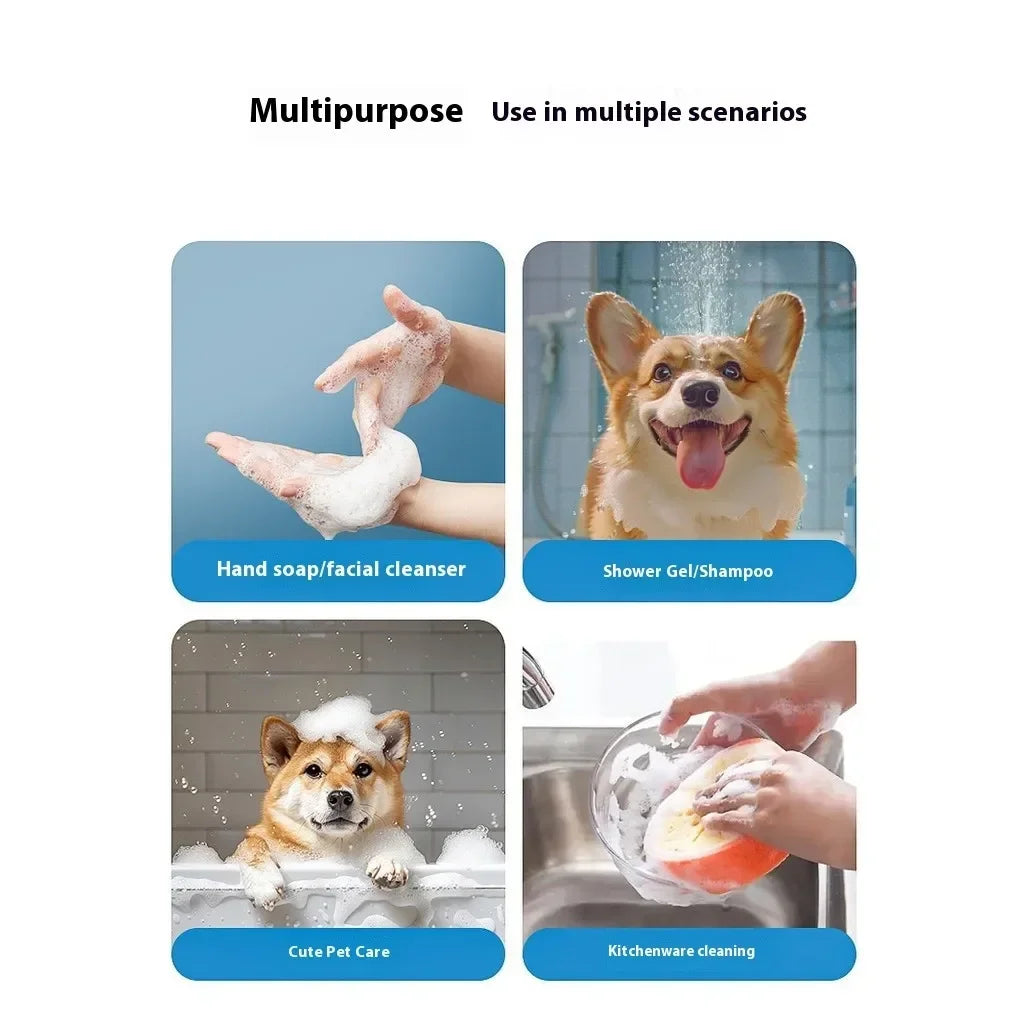 Cute Panda Shaped Pet Bubble Machine Electric Handheld Foam Dispenser for Cat And Dog Bath Grooming Equipment Pets Supplies