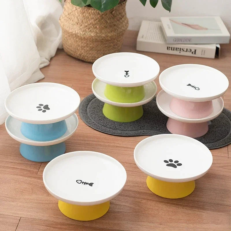 Cat Bowl Ceramic Pet Bowls Cat Dog Bowl Dish Pet Food Plate Kitten Water Dish Feeder Dog Bowl Feeder for Cats Pet Accessories