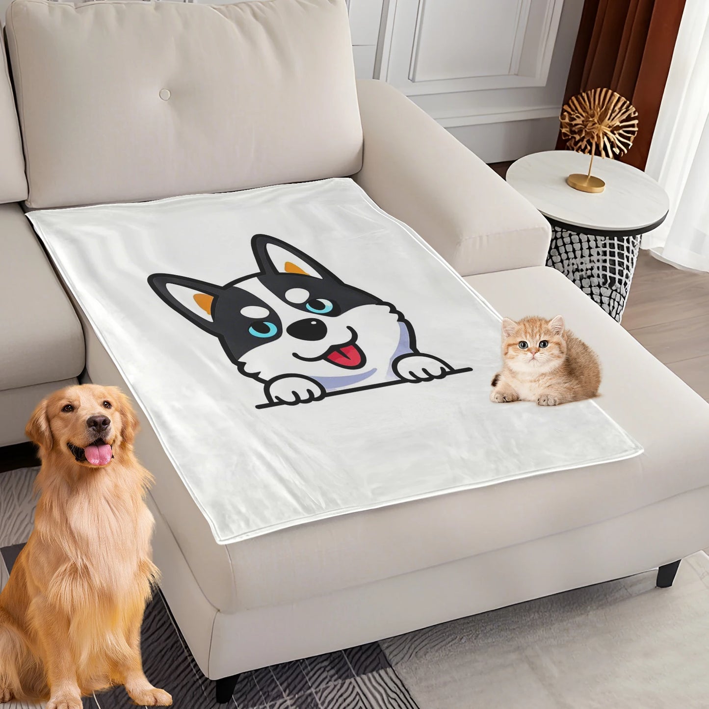 Dog Bed Mat Blanket Soft Fluffy Pet Blanket Dog Pattern Pet Travel Mat Warm Comfortable Blanket for Cat Dogs Supplies