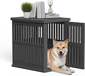 Durable Dog Crate Furniture with Lockable Door,Dog House Indoor for Small Medium Large Dogs (Light Brown, Medium)