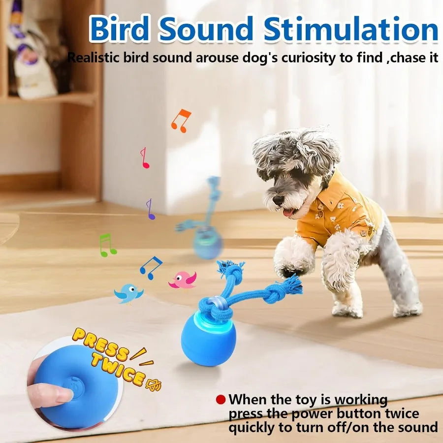 Interactive Dog Toys Moving Dog Ball with Touch Activated Active Rolling Ball for Puppy and Medium Dogs Squeaky USB Rechargeabl