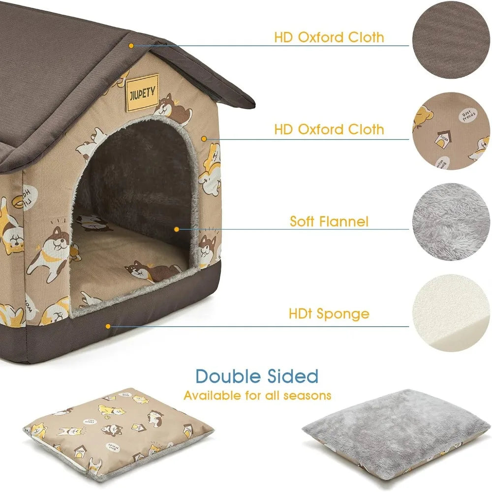 Dog House Indoor, XL Size Indoor Dog House for Medium and Large Dog, Warm Cave Sleeping Nest Bed for Cats and Dogs, Brown