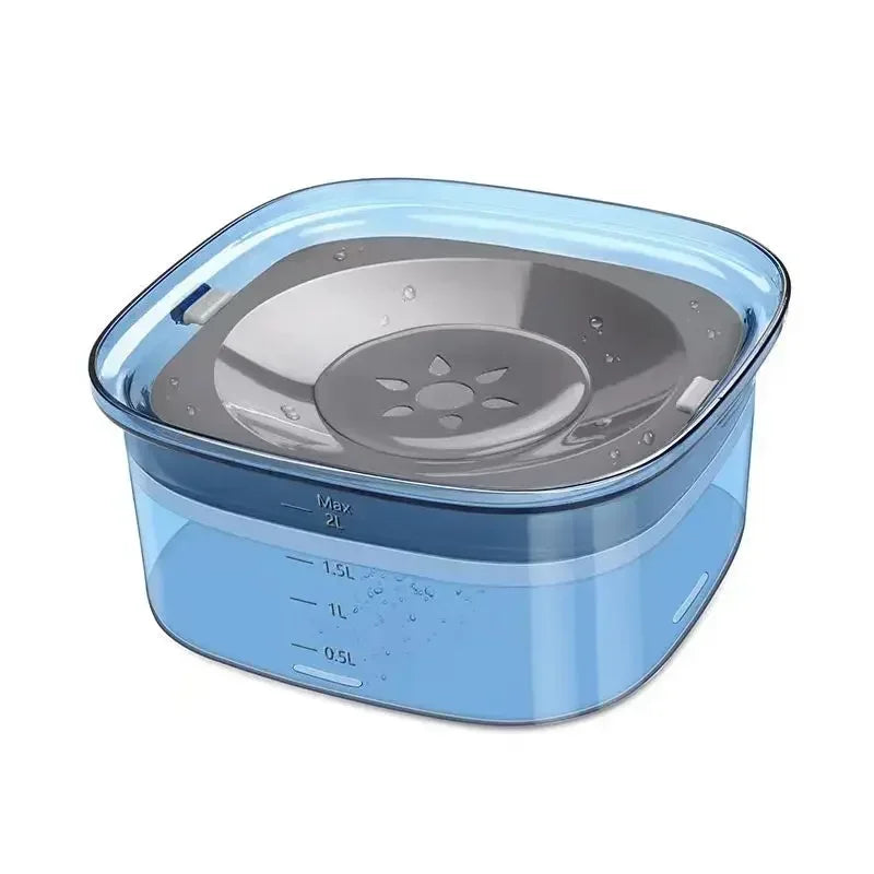 2L Anti Bowl Splash Dripless Dispenser Drinking Bowl Water Water No Mess Slow Proof Dog Cat Refill, Reduce Pet Spill