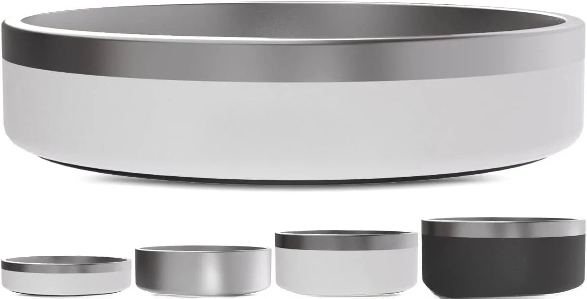Rust-proof metal and non-slip dog bowl Large, leak-proof heavy duty 3-layer insulated dog bowl - dog