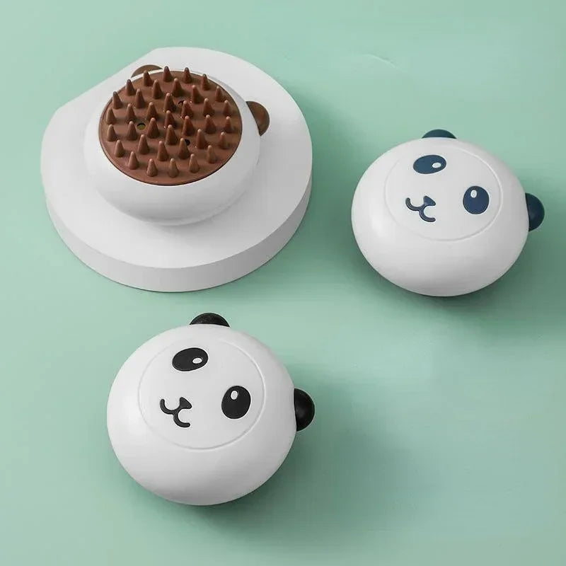 Dog Bath Brush Panda Massage Comb Pet Cat Cleaner Puppy Wash Tools Bathroom Grooming Brush Bath Supplie Dog Soft Silicone Brush