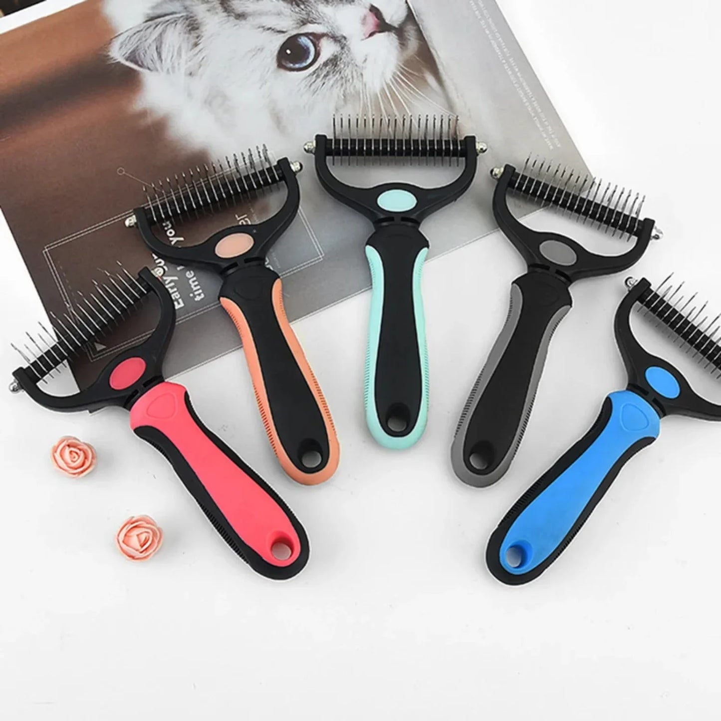 Professional Pet Deshedding Brush Dog Hair Remover Pet Knot Cutter Puppy Cat Comb Brushes Dogs Grooming Shedding Supplies