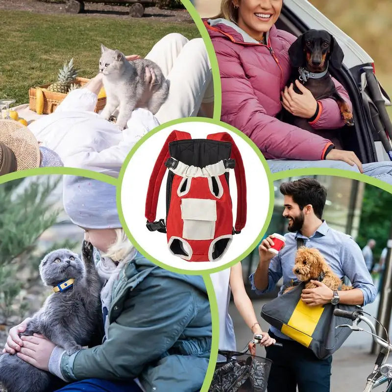 Backpack Dog Carrier Cat Legs Out Adjustable Travel Bag Portable Puppy Accessories For Small Medium Dogs Small Pet Supplies For