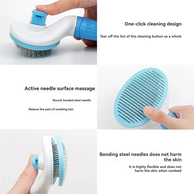 A88E-Cat Comb Remove Loose Hair Comb Dog Hair Removal Brush Cat Hair Removal Brush Pet Cat Supplies