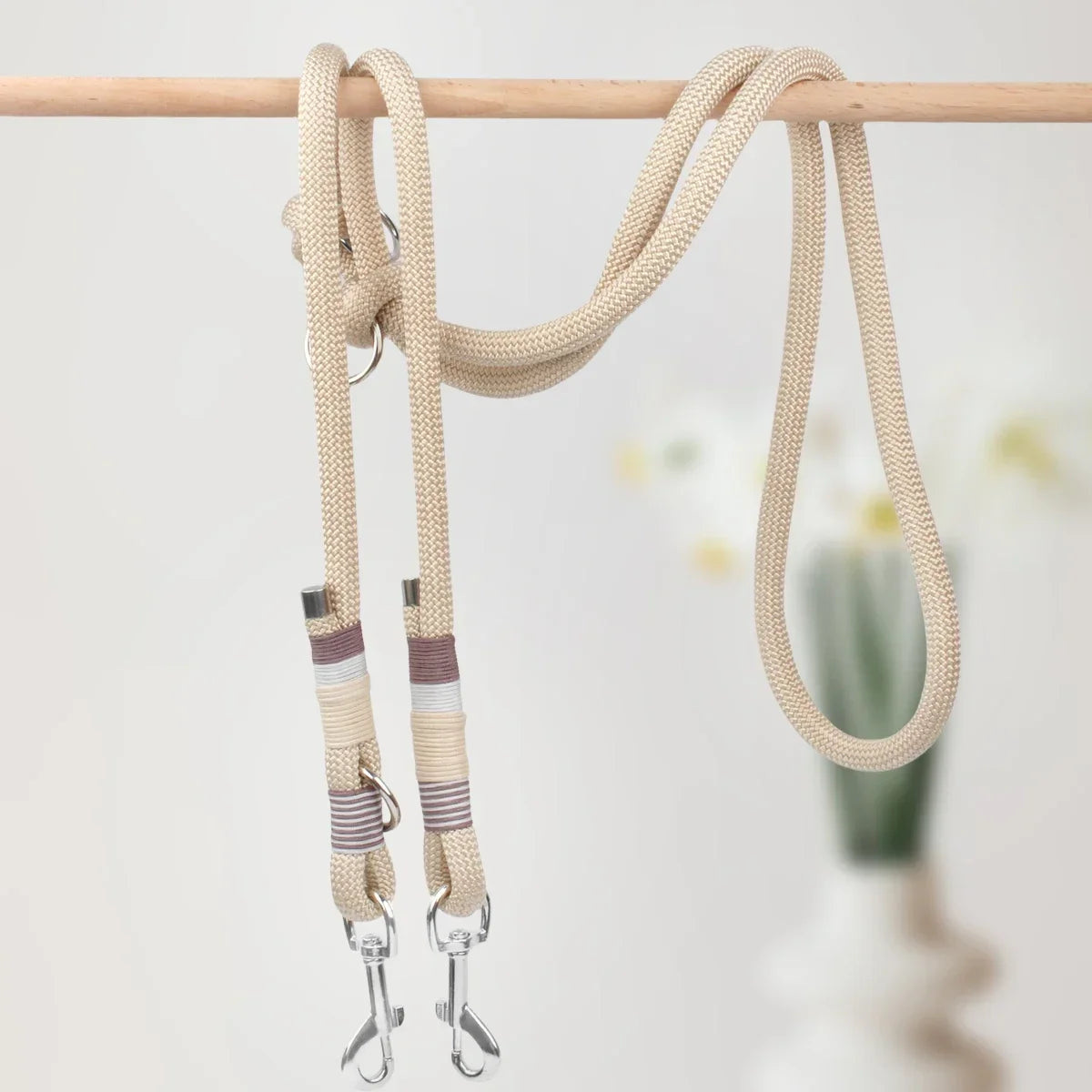 Colorful Double Dog Lead Rope Nylon Weaving Fashion Pet Supplies Waist Atrap and Crossbody Leash Multi-functional Dog Leashes