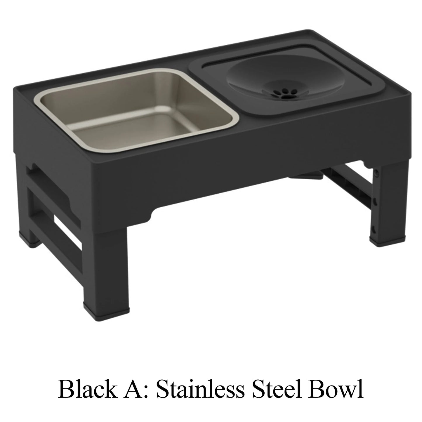 Dog Feeding Station, Adjustable Heights Bowl Stand Feeder Slow Fedding Bowls, Food Water Bowls for Medium Small Cats Dog