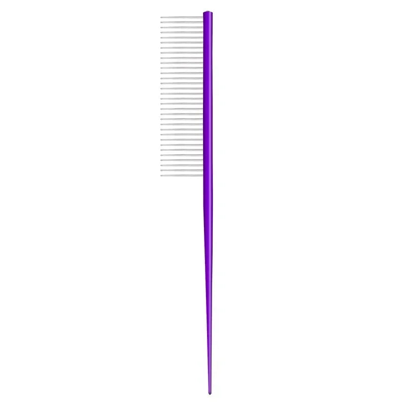 Pet Cat Dog Fine Tooth Comb Hair Beauty Brush for Pet Cat Dog Stainless Steel Long Handle Comb Supplies