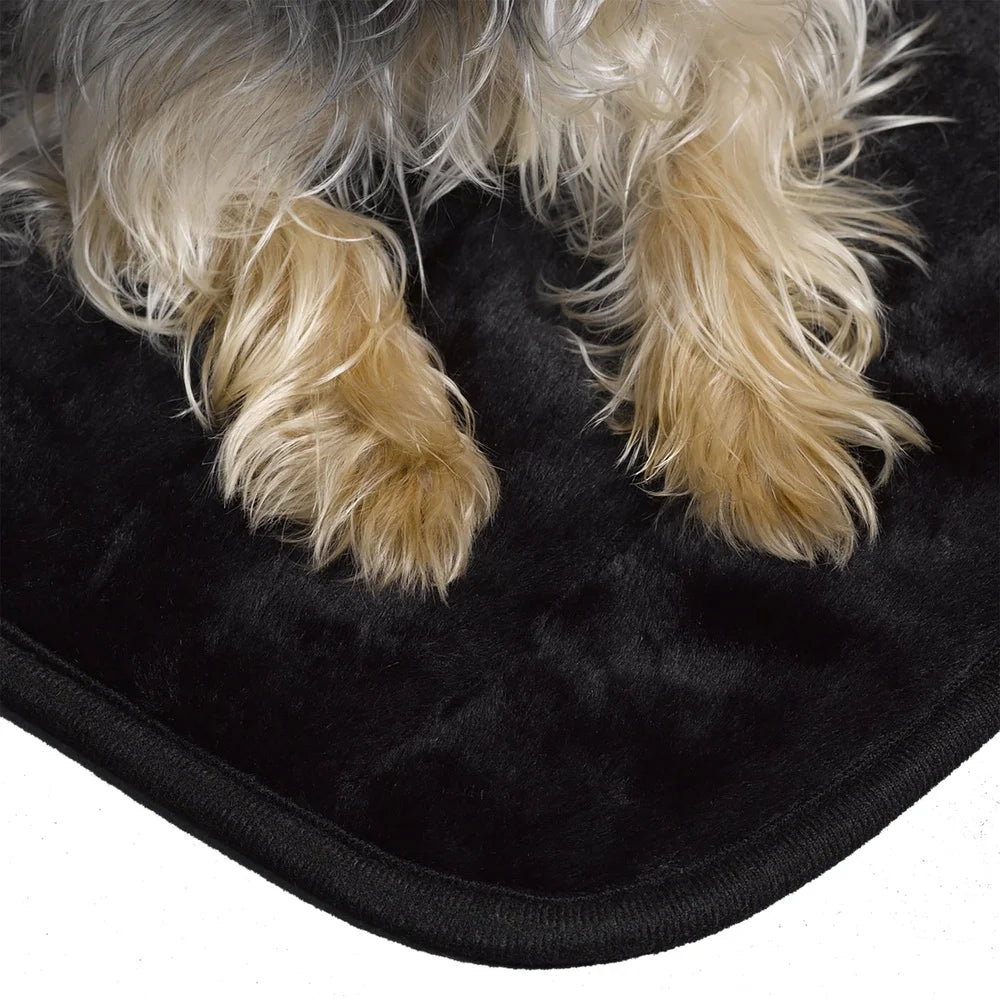 Deluxe Pet Mat 24 Inch Washable Dog Bed Non Skid Bottom Plush Soft Synthetic Fur Keeps Pets Cool Warm