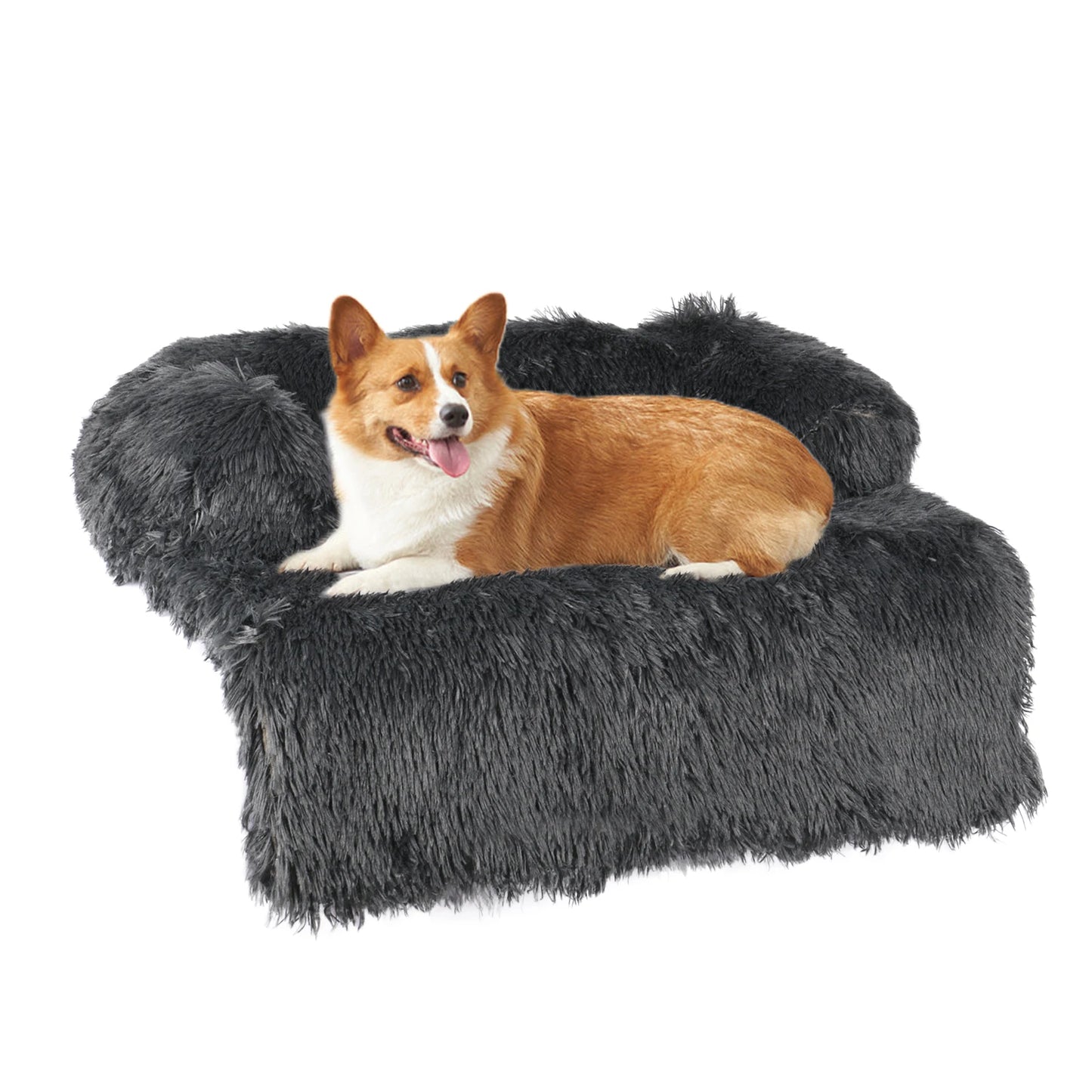 Cushion Pet Product Long Plush Dog Bed Warm Plush Cat House Big Size Square Soft Dog Beds For Large Dogs Puppy Bed House Nest 