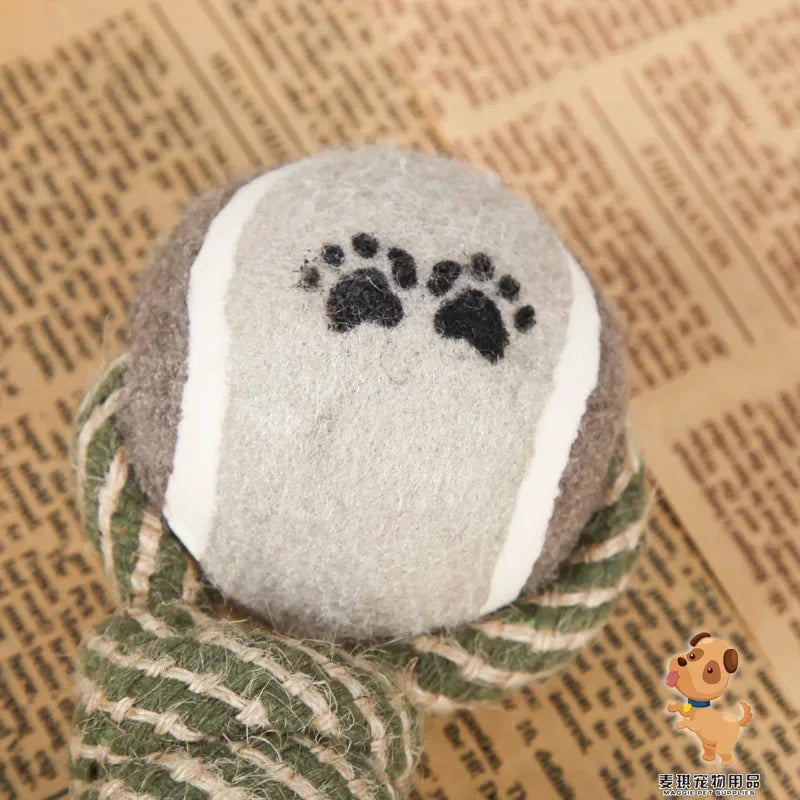 Pets Chew Toy Cotton Rope Tennis Dumbbell Rubbertoy Ball Medium Large Dog Interactive Toy Animal Playing Supplies
