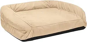 Tough Bolster Nesting Pillow Sofa Dog Bed with Removable Washable Cover - Durable, Water Resistant with Nonskid Bottom - Small,