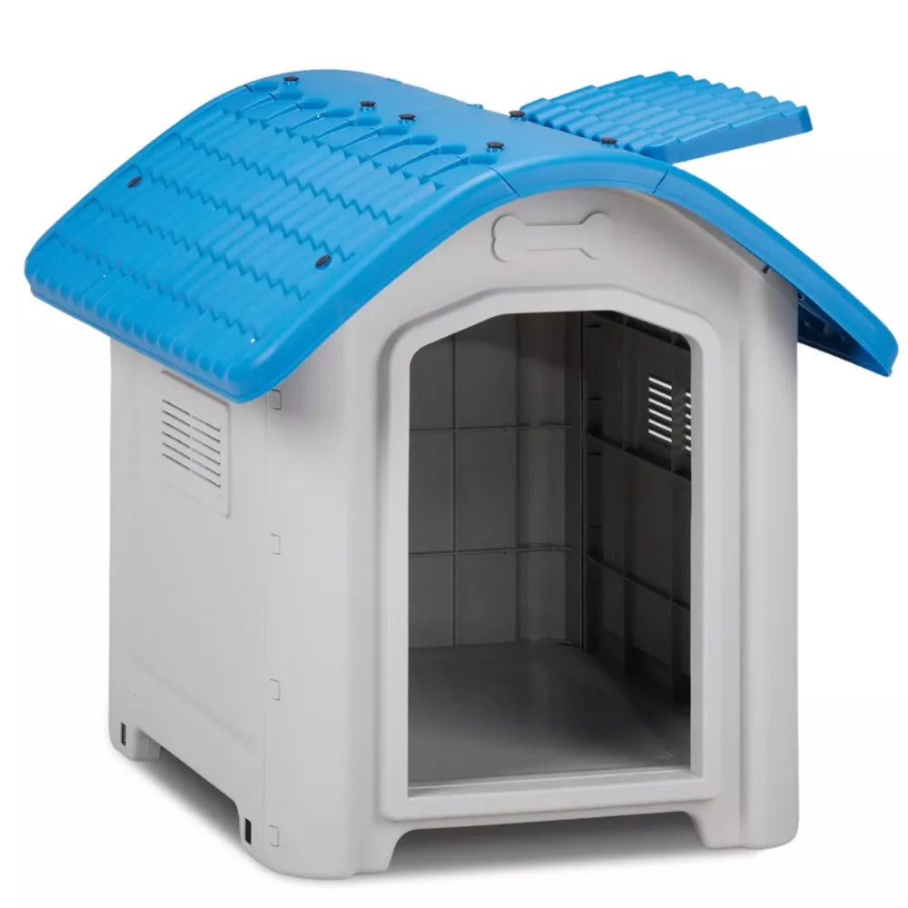 28.7"Large plastic pet house/dog house,with Elevated Base & Easy Maintenance,Adjustable Sunroof Dog House