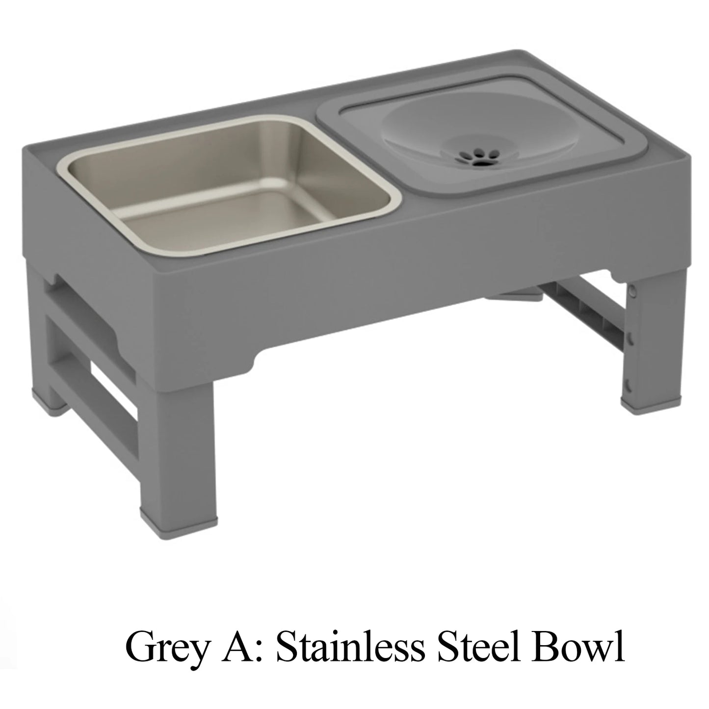 Dog Feeding Station, Adjustable Heights Bowl Stand Feeder Slow Fedding Bowls, Food Water Bowls for Medium Small Cats Dog