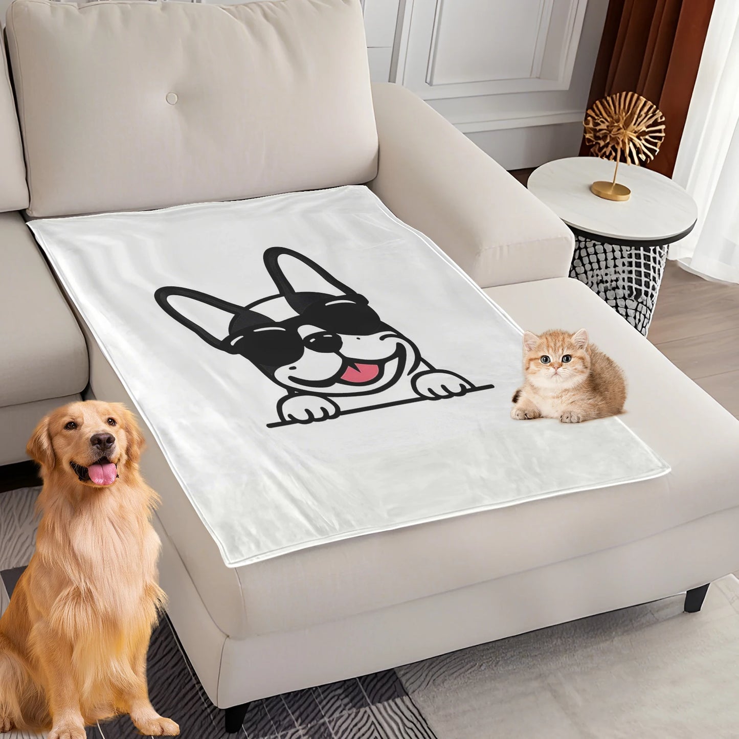 Dog Bed Mat Blanket Soft Fluffy Pet Blanket Dog Pattern Pet Travel Mat Warm Comfortable Blanket for Cat Dogs Supplies