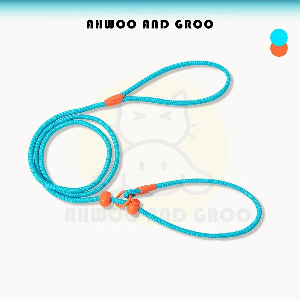 150cm Pet Dog Training Round Rope Light Weight Nylon P Chain Collar Adjustable for Small Medium Dogs Walking Leash Pet Supplies