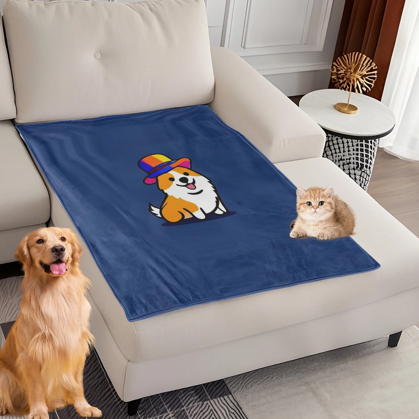 Dog Bed Mat Blanket Soft Fluffy Pet Blanket Dog Pattern Pet Travel Mat Warm Comfortable Blanket for Cat Dogs Supplies