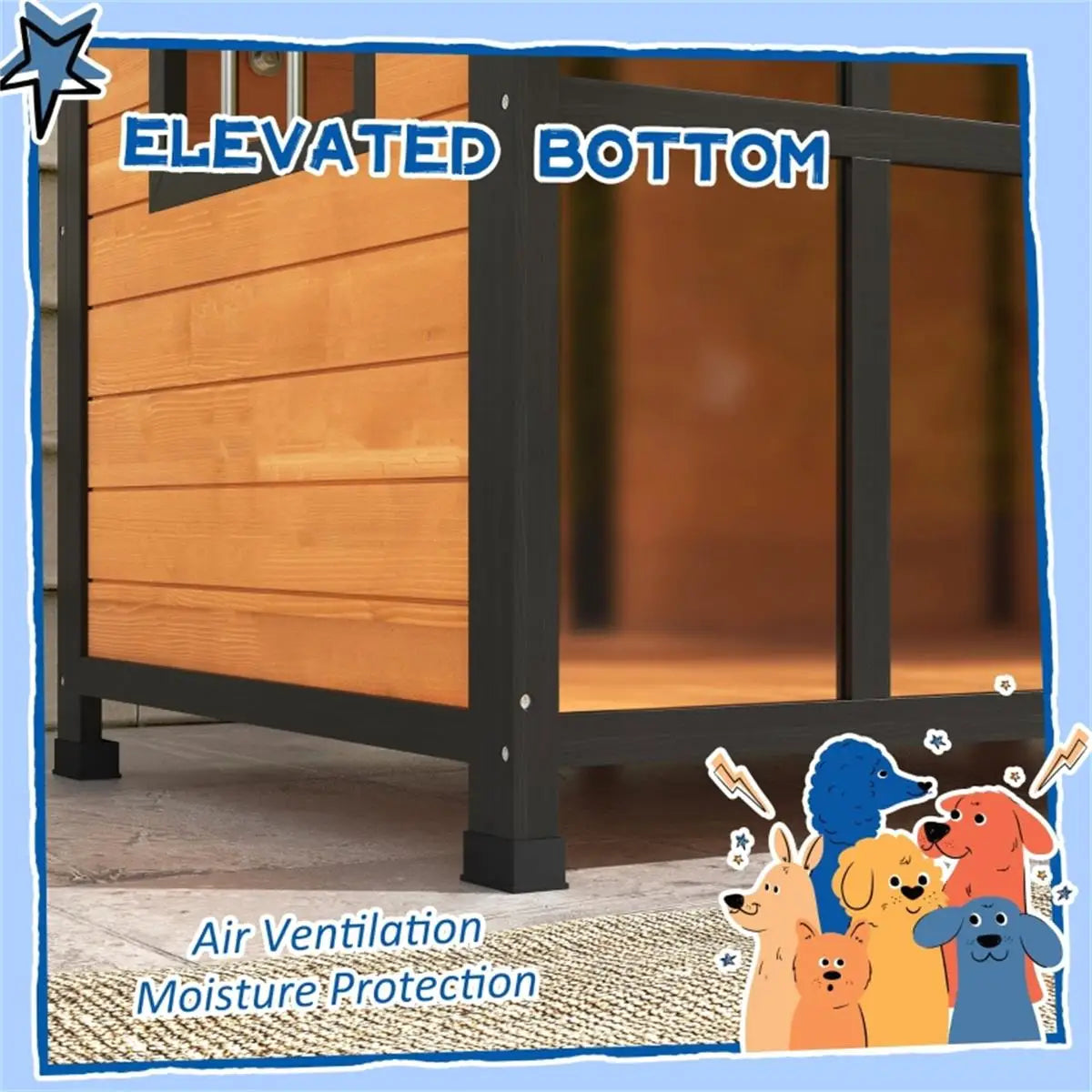Natural Pet Dog House - Eco-Friendly Outdoor Shelter for Dogs | Fast Shipping