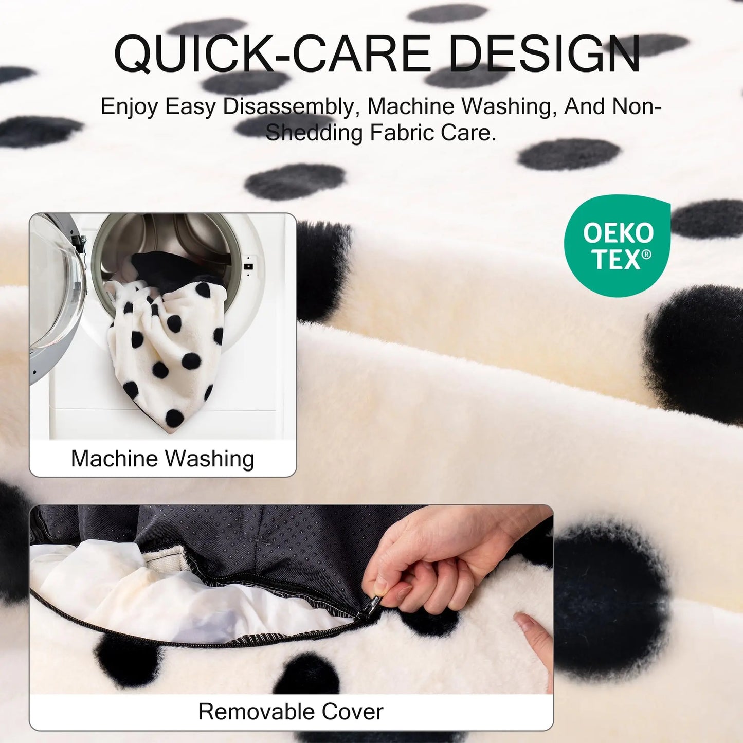 MEWOOFUN Cat Beds Round Washable Bed with Jacquard Shaggy Plush Non-Slip Bottom Calming Pet Bed for Indoor Cat Small Dog