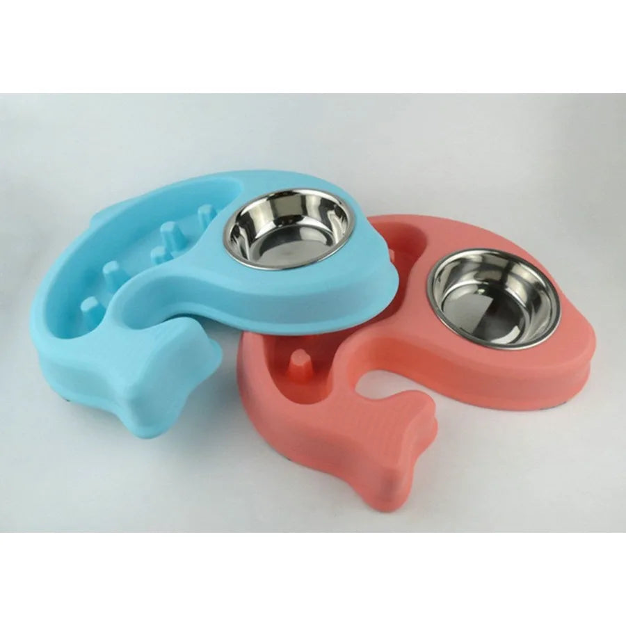 Fish Shape Pet Feeders Supplies Cat and Dog Bowls Stainless Steel Water and Food Bowl Treated Steel Drinking Water Hostile Bowl