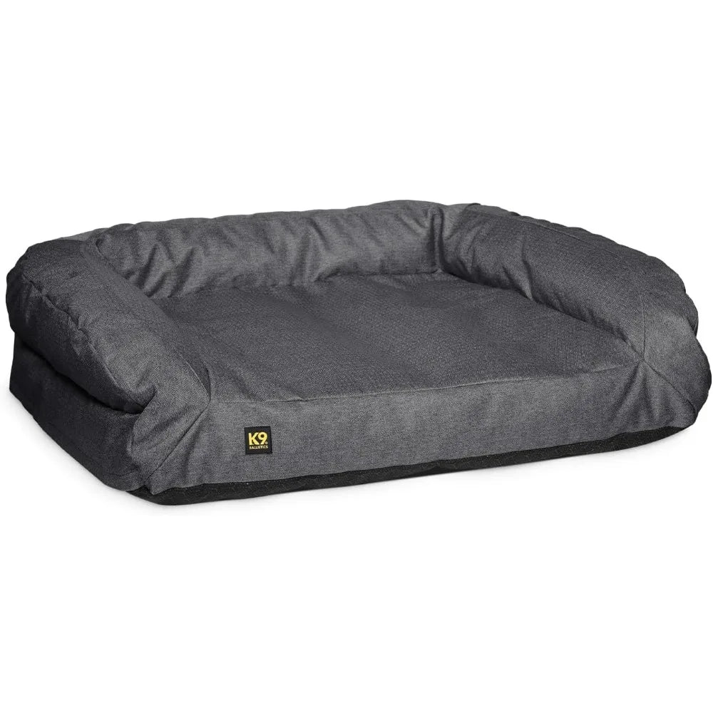 Tough Bolster Nesting Pillow Sofa Dog Bed with Removable Washable Cover - Durable, Water Resistant with Nonskid Bottom - Small,