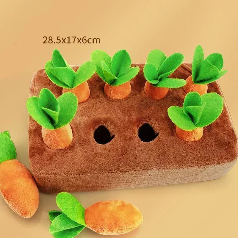Innovative Dog Toys Snuffle Mat for Pet Plush Carrot Toy Mat Plush Vegetable Field Pull Radish Plush Carrot Dog Interactive Toys